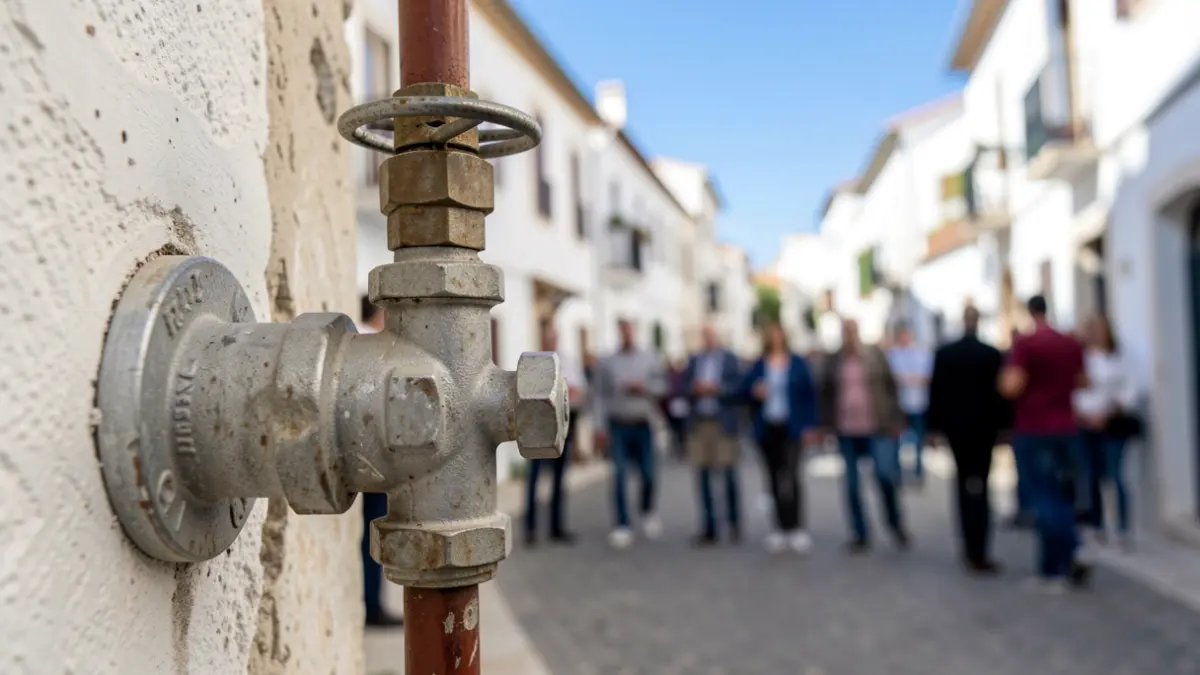 Installation of a new valve in the water supply network in La Línea de la Concepción.