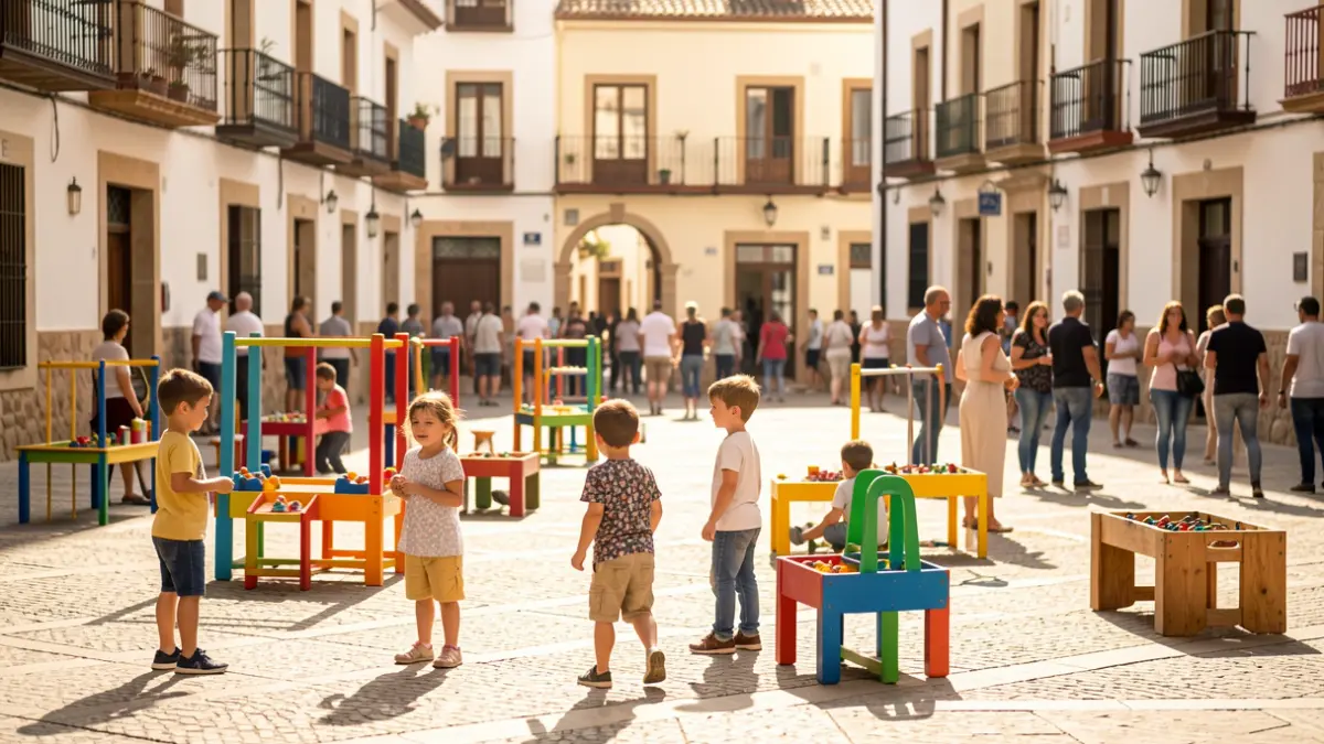 Imagen genérica de niños jugando en una plaza de Andalucía.