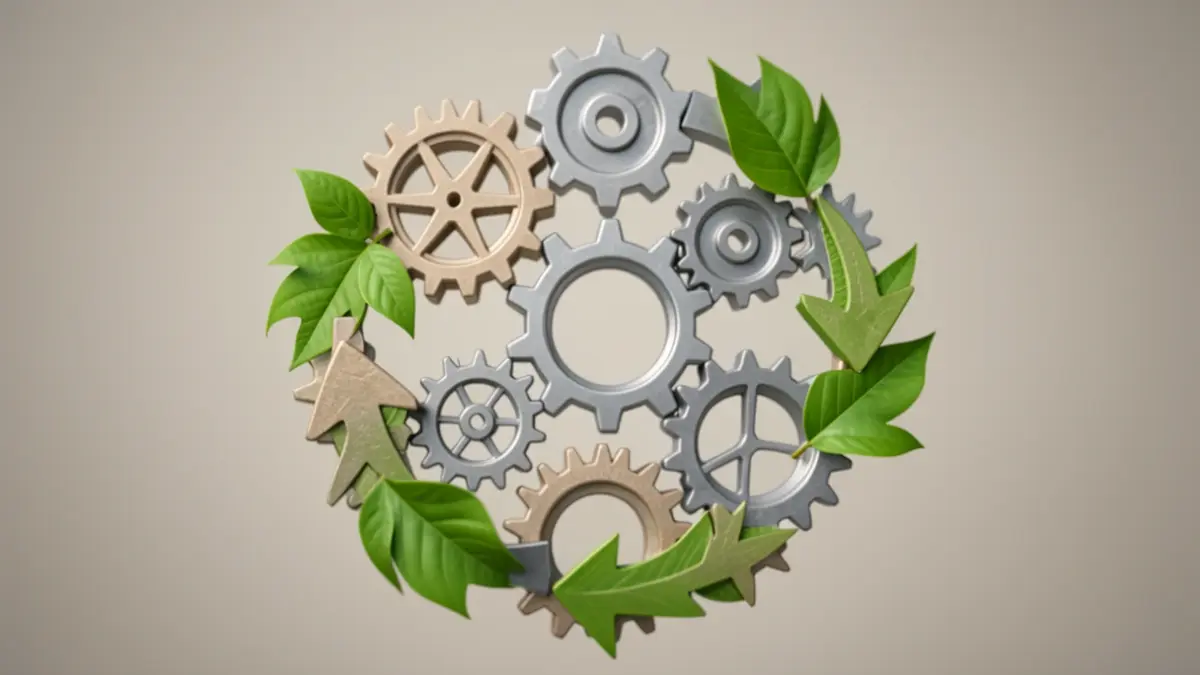 Generic illustration of circular economy, representing resource efficiency and waste reduction.