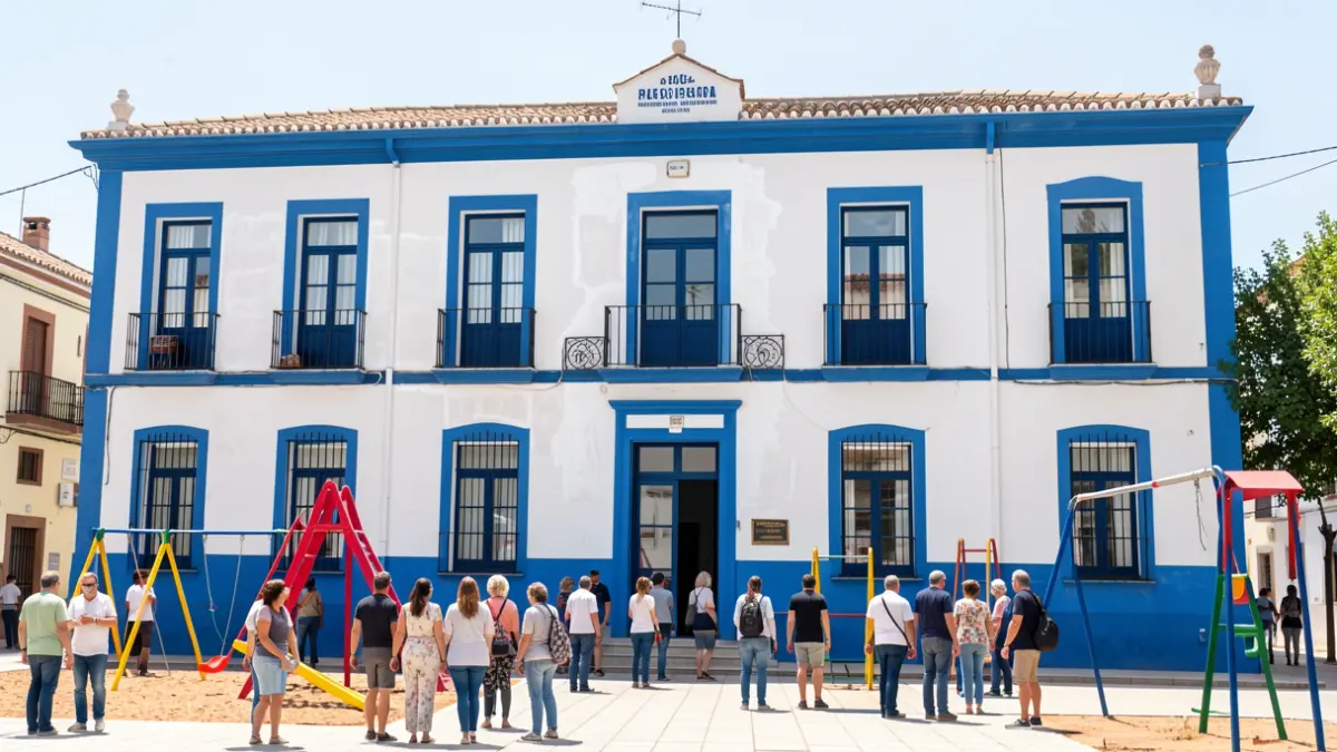 Fachada de un colegio público en Motril con mejoras recientes.
