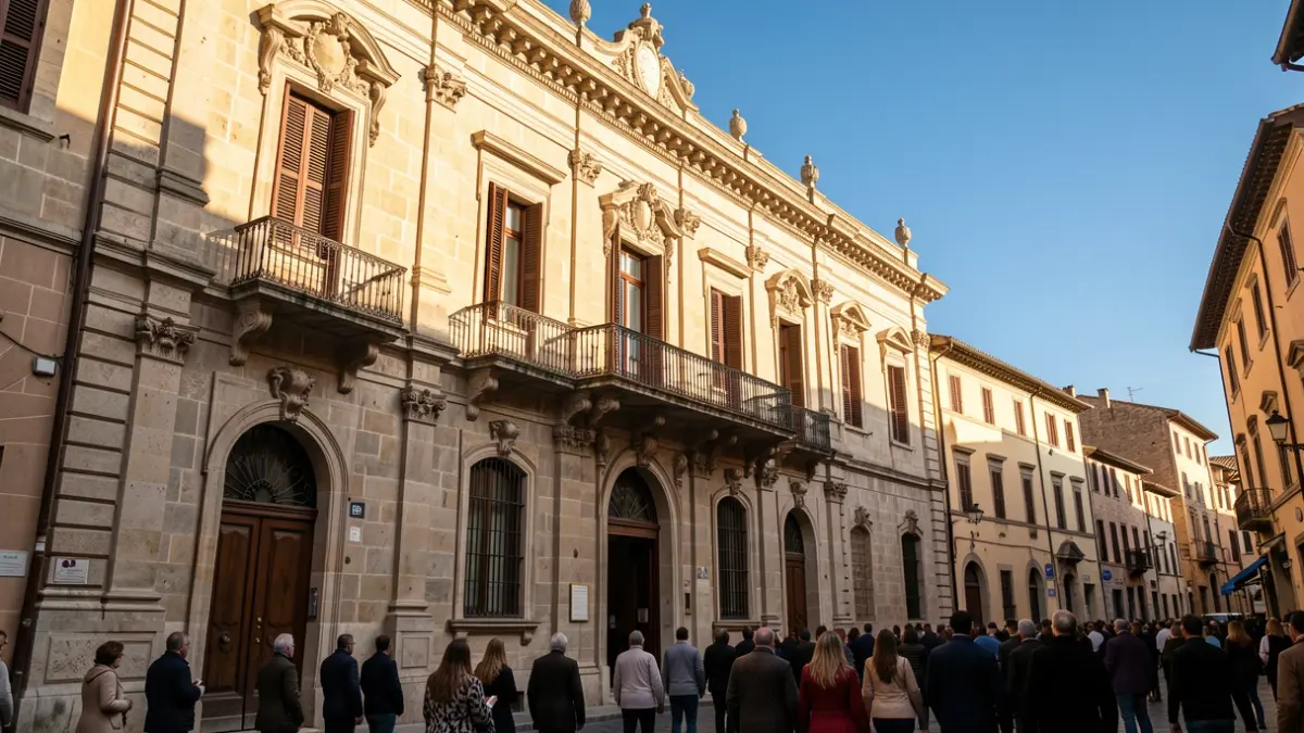 Fachada del Ayuntamiento de Nerja en una tarde soleada.