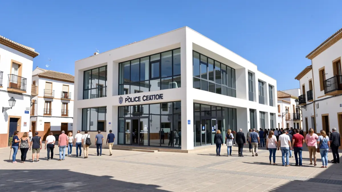 Modern facade of a Local Police station in Andalusia.