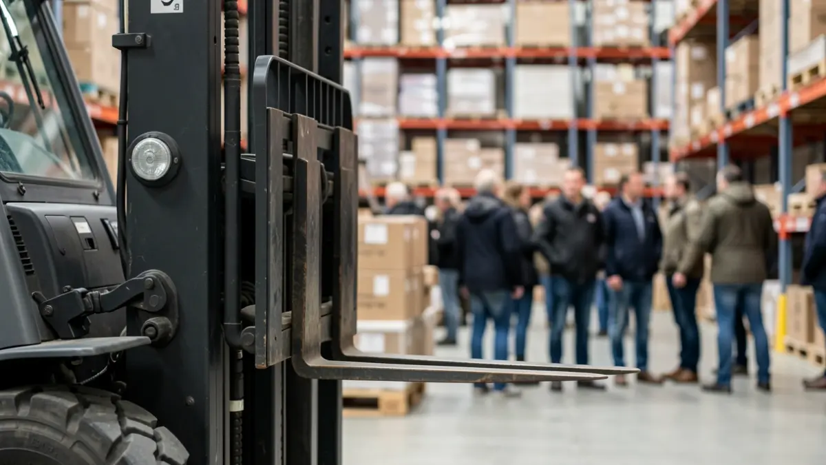Generic image of a forklift in a warehouse.