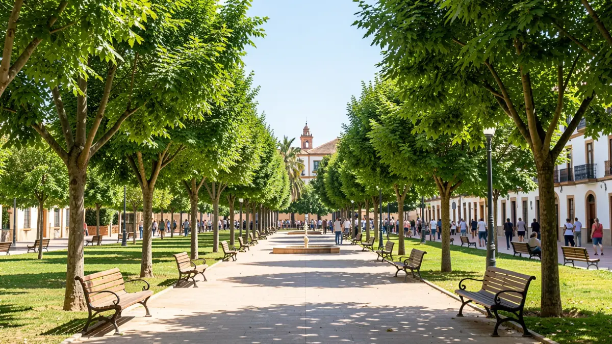 Imagen genérica de un parque público andaluz soleado.