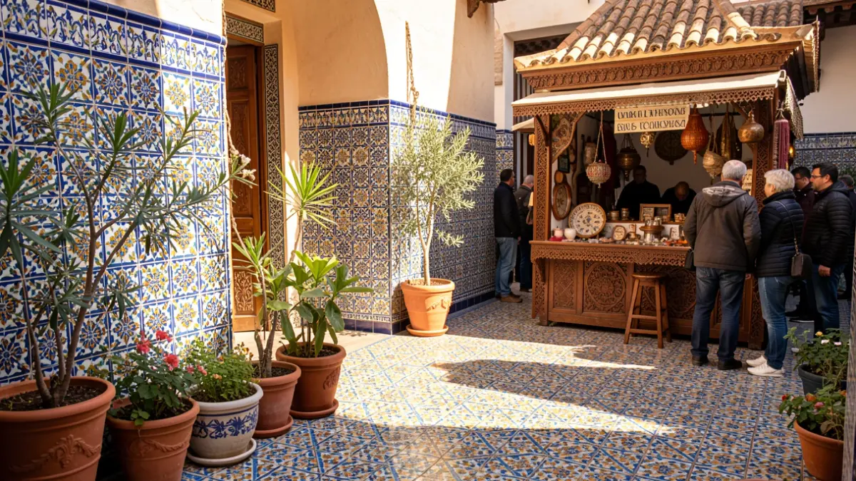Imagen de un patio andaluz decorado para un concurso de casetas de feria.