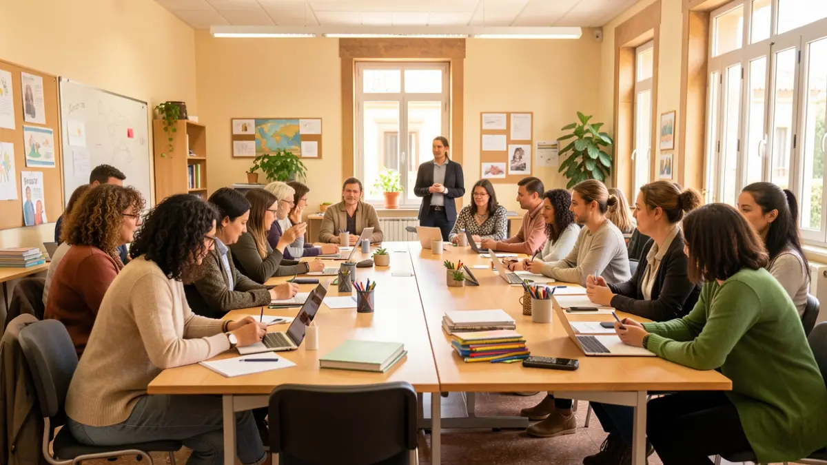 Imagen de profesores participando en una jornada formativa sobre educación inclusiva en Mijas.