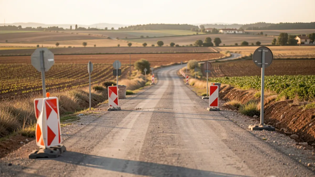 Image of the A-4154 road between Priego de Córdoba and Algarinejo after repair works.