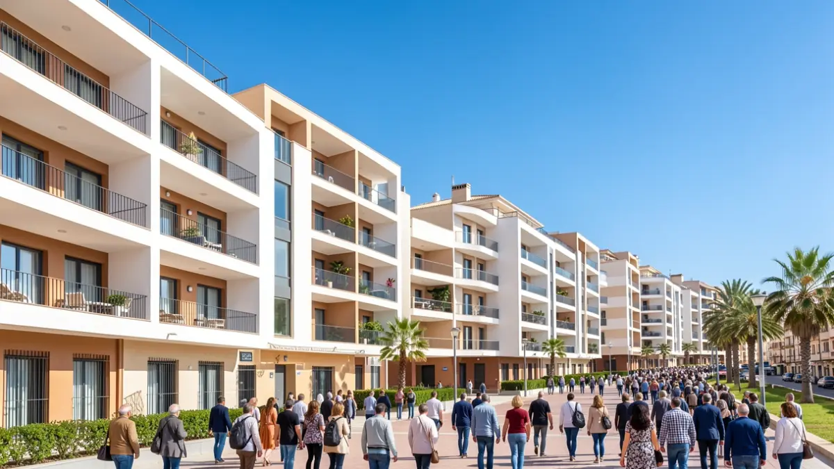 Edificios de viviendas modernas en el barrio de Torreblanca, Sevilla.