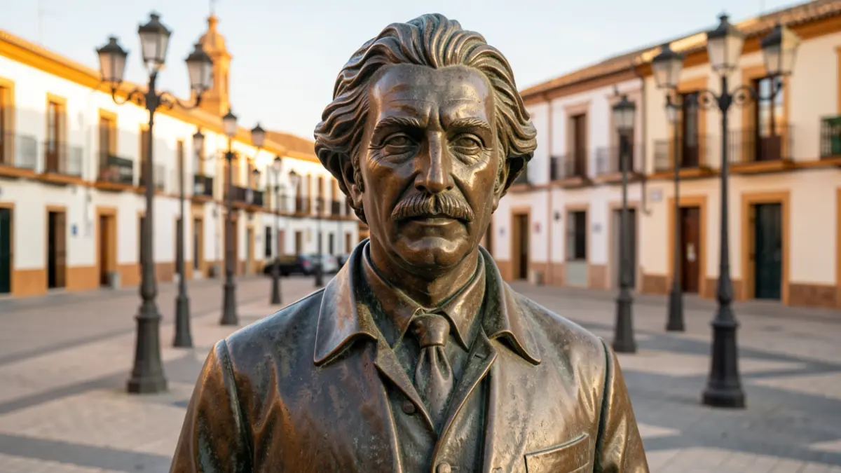 Statue of Rodrigo de Triana in Seville after its restoration.