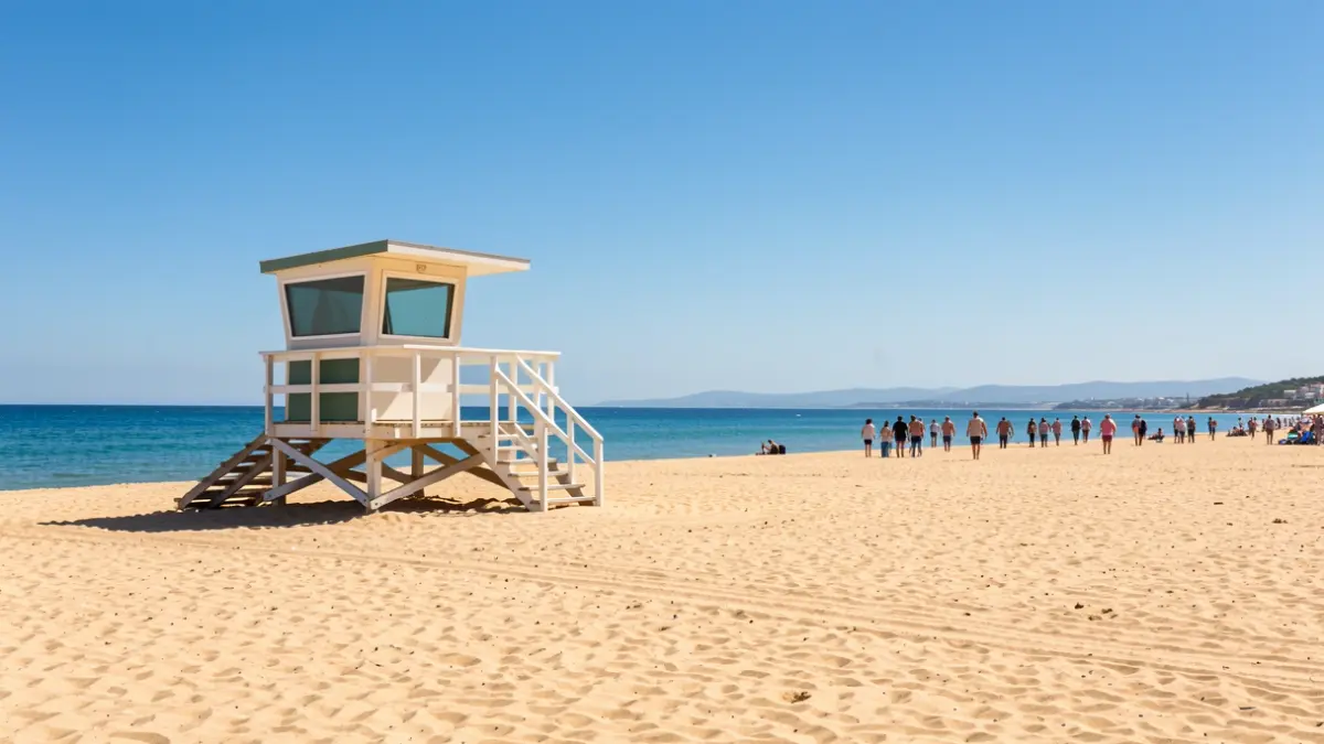 Lifeguard watchtower on an Andalusian beach.