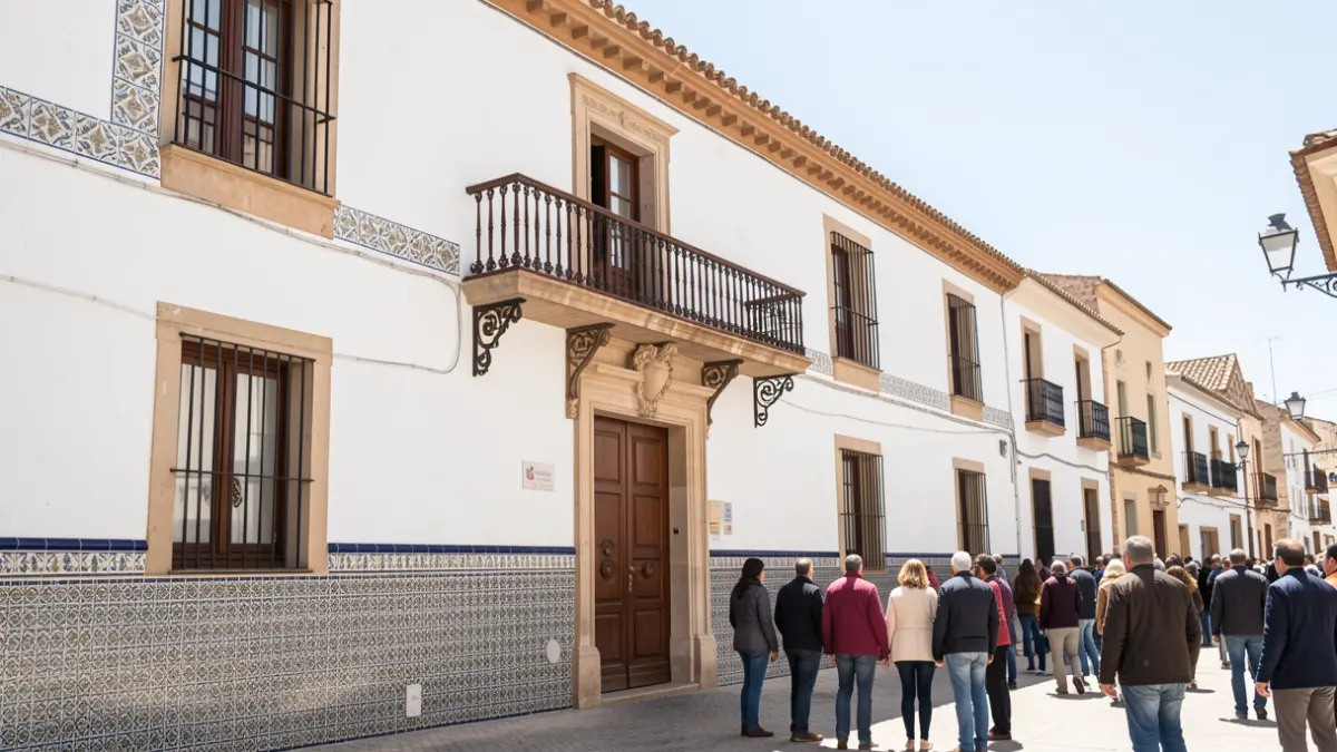 Fachada del Ayuntamiento de Tíjola, edificio institucional con arquitectura andaluza.
