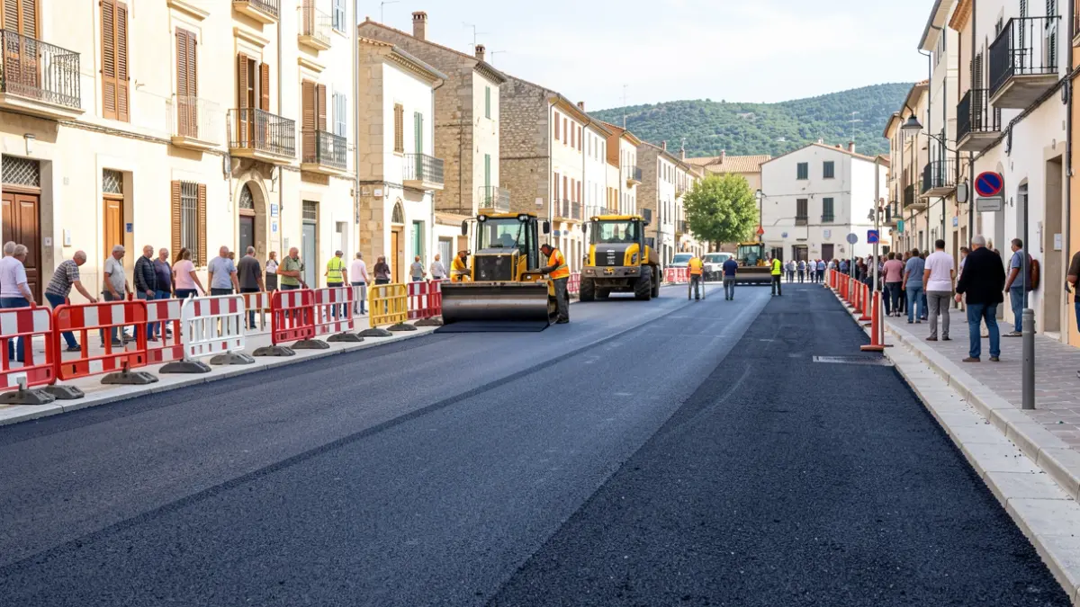 Generic image of asphalt paving work on a street in a coastal municipality.