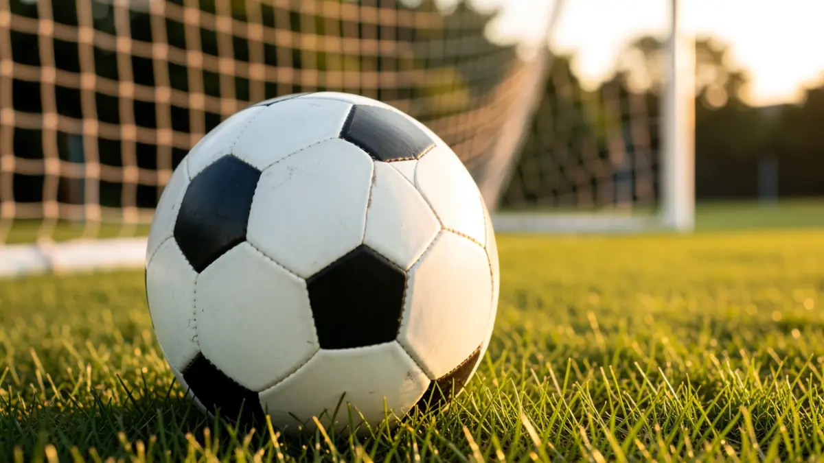 Generic image of a soccer ball on grass.