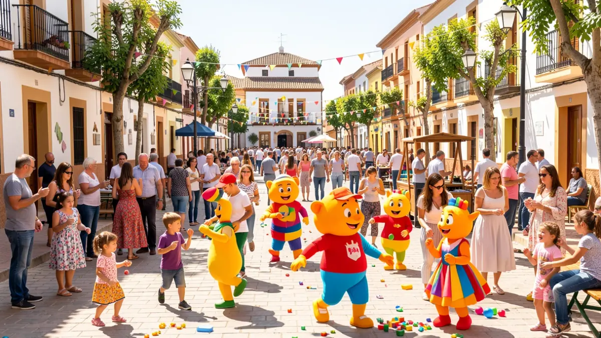 Families enjoying outdoor activities in Vícar during European Mobility Week.