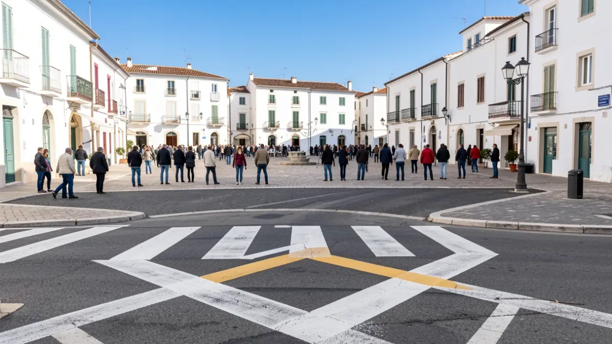 Imagen genérica de trabajos de pintura en pasos de peatones en una localidad andaluza.