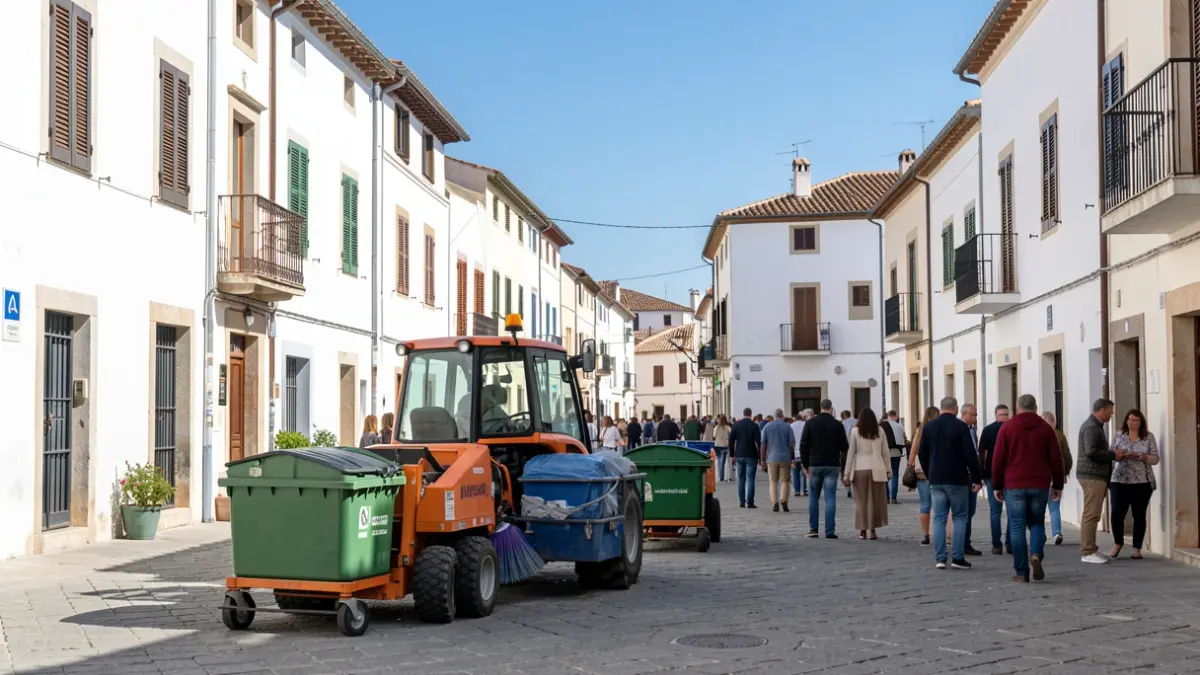 Imagen genérica de limpieza viaria en un pueblo andaluz.