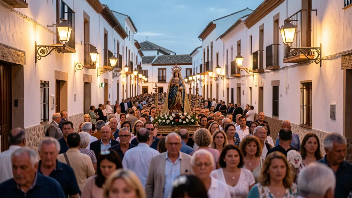 Imagen de la procesión de la Virgen de la Estrella en Villa del Río.