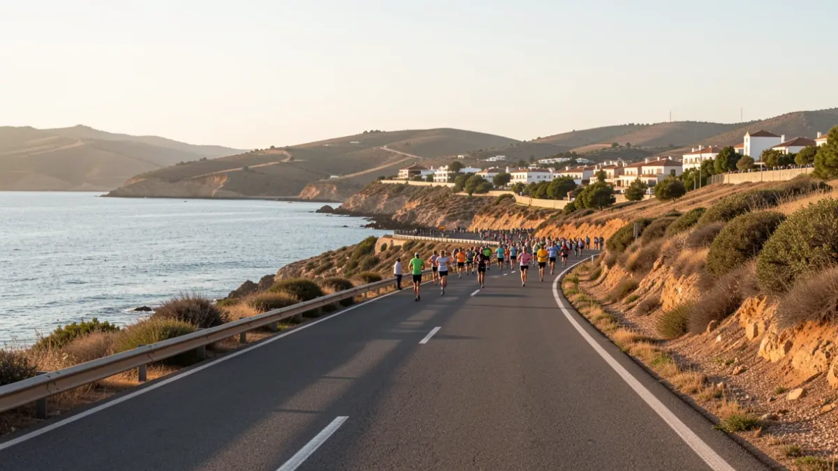 Imagen genérica de la costa de Andalucía con una carretera vacía.