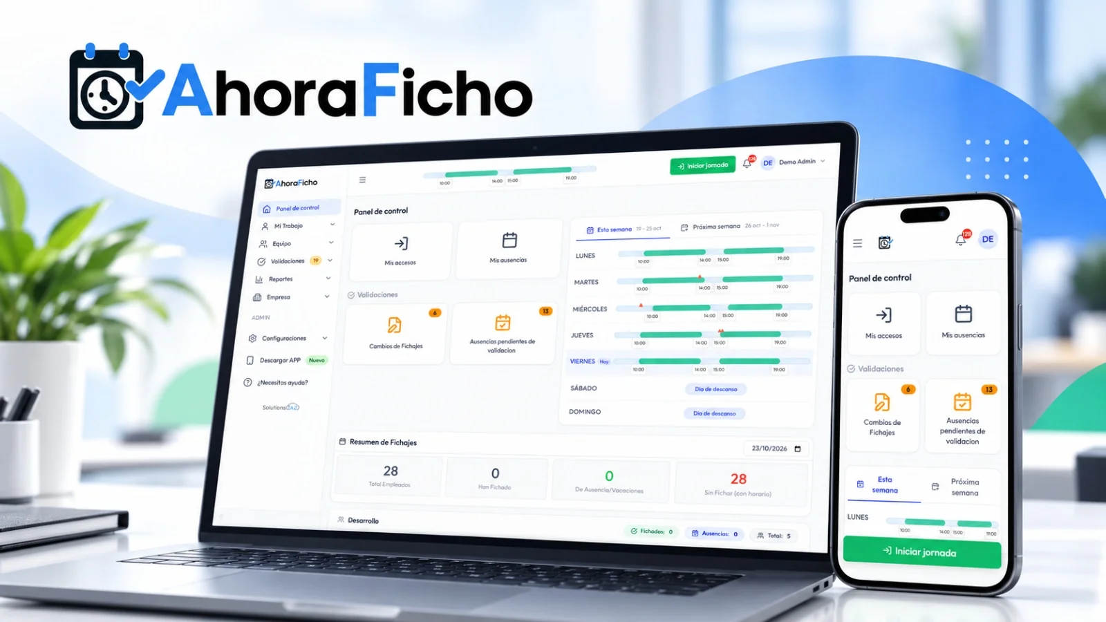 AhoraFicho simplifica el control horario de las pymes con planes desde 120 euros al año
