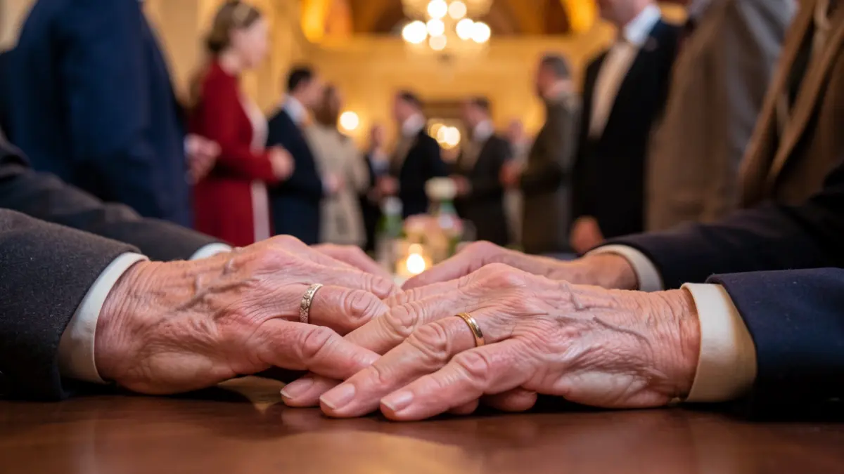 Manos de personas centenarias homenajeadas en la gala del Mes del Mayor en Málaga.