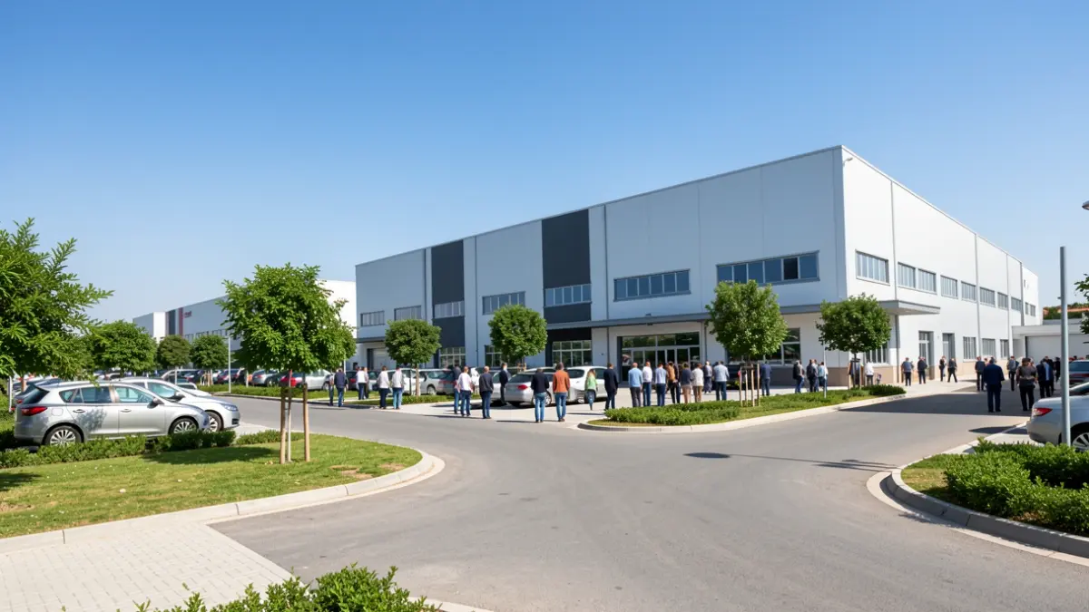 Imagen genérica de un polígono industrial moderno en Andalucía.