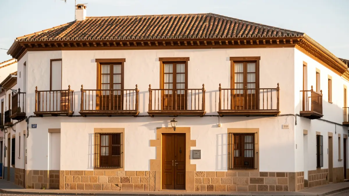 Fachada de la Casa de los Corchado en Bailén, un edificio histórico con arquitectura andaluza.