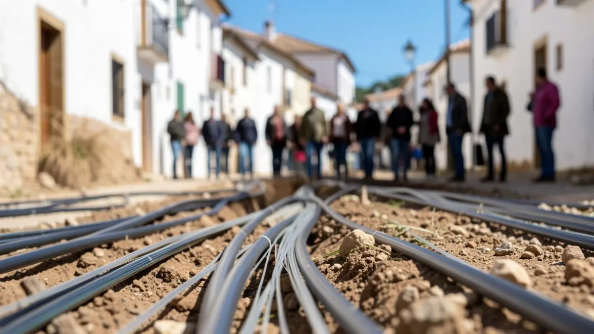 Imagen genérica de instalación de fibra óptica en un municipio andaluz.