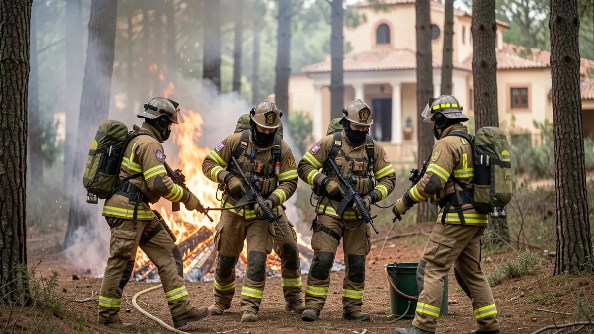 Málaga firefighters training with Slovak firefighters in Slovakia.