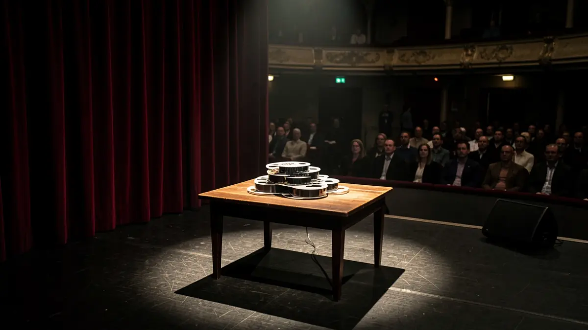 Generic image of a theater stage with film reels.