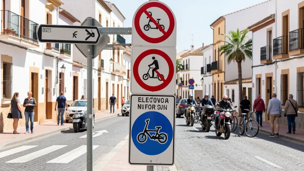 Imagen de la Policía Local de Chipiona informando sobre nuevas normas de tráfico para patinetes, bicicletas y motos.