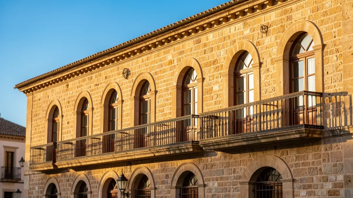 Generic image of the facade of a historic building with Andalusian architecture.