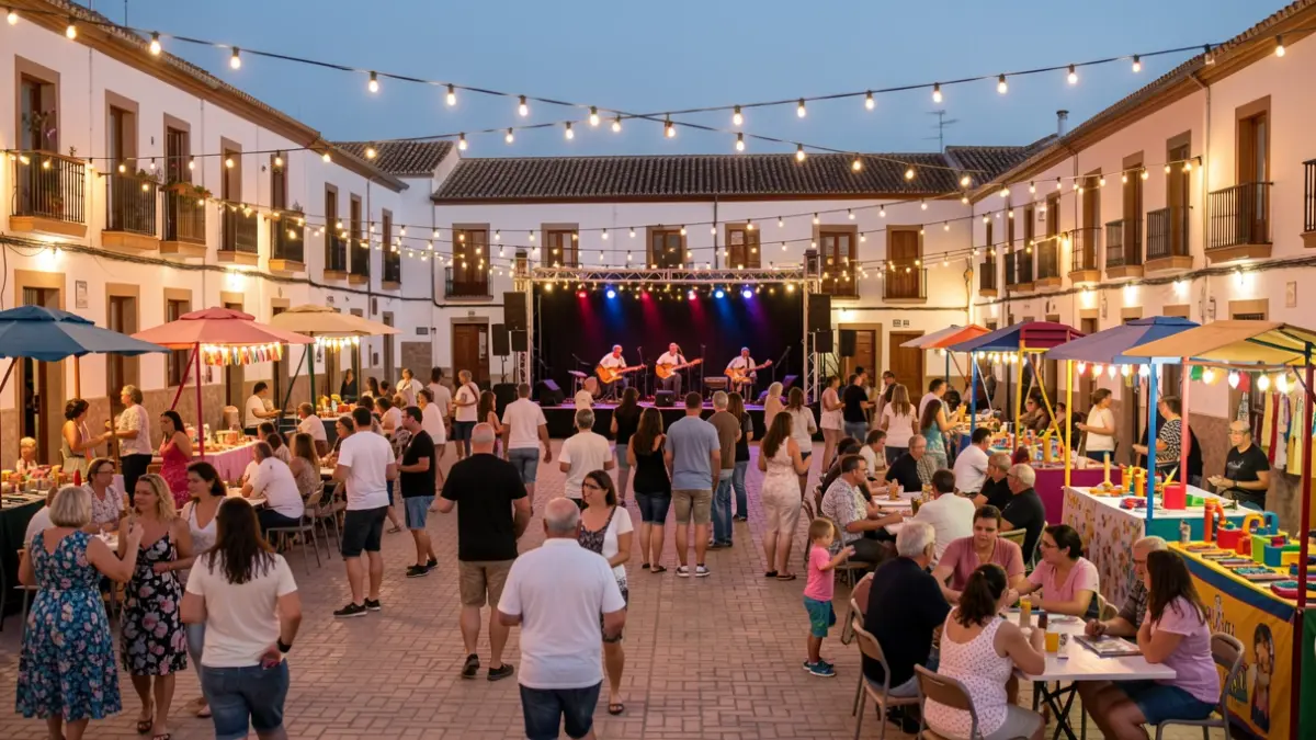 Image of the 'Verbena de Siempre' in Cúllar Vega with live music and children's activities.