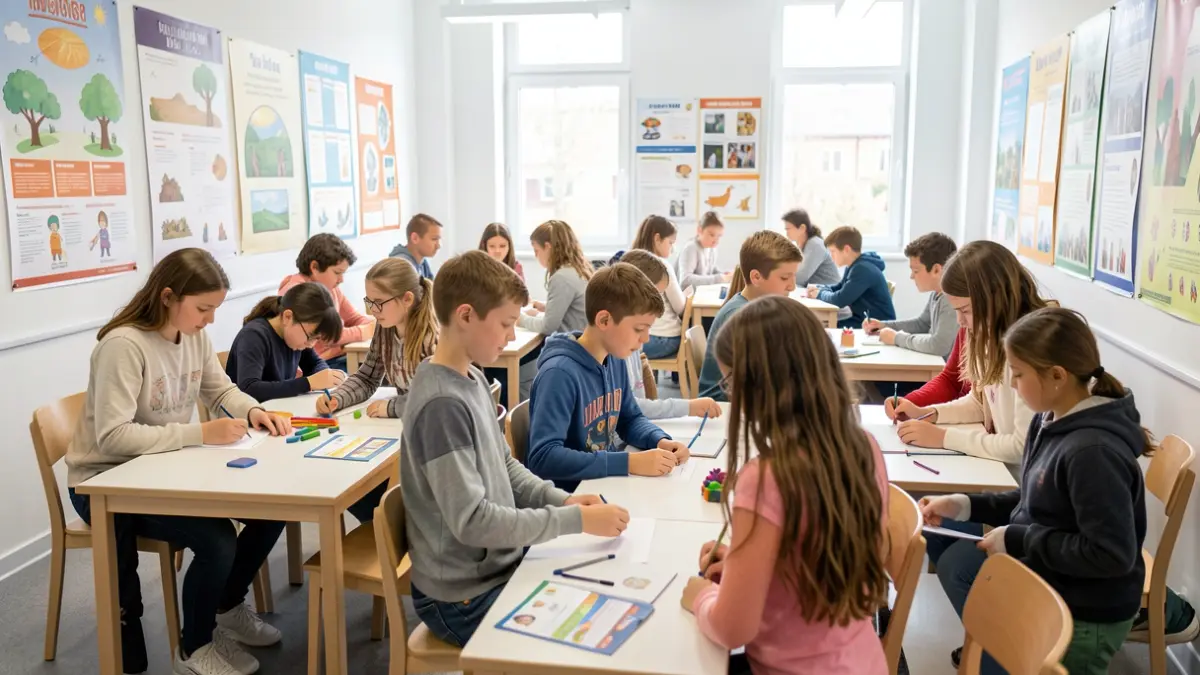 Imagen genérica de niños y adolescentes participando en actividades educativas sobre igualdad.