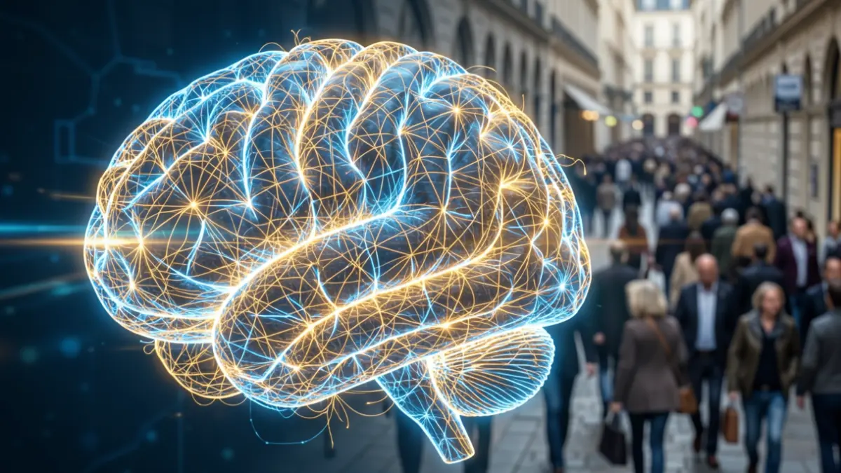 Imagen genérica de una red neuronal cerebral con conexiones brillantes.