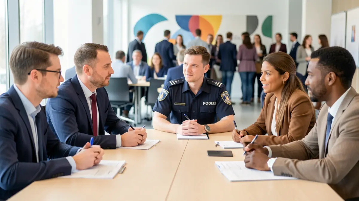Generic image of a diverse group of professionals in a modern conference room, discussing relevant topics.
