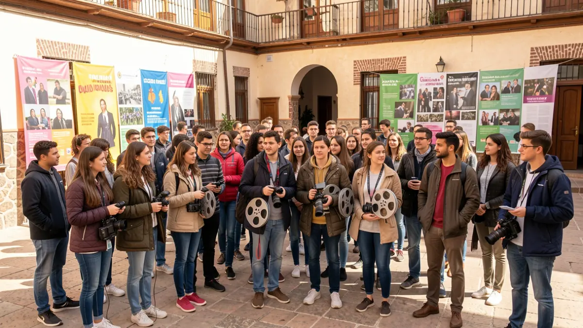 Students and teachers participate in the FOCO Short Film Festival in Fuente Obejuna.
