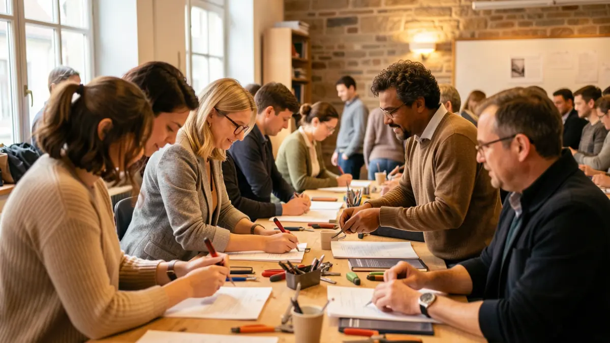 Generic image of people participating in a job training workshop.