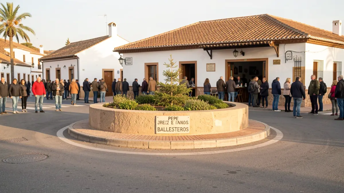 Roundabout in Jerez de la Frontera dedicated to Pepe Ballesteros, near Venta Esteban.