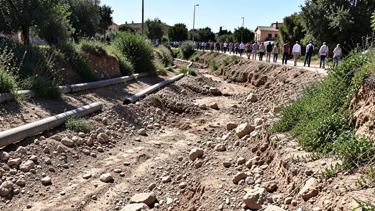 Imagen de las obras de mejora hidráulica en el arroyo de La Muela.