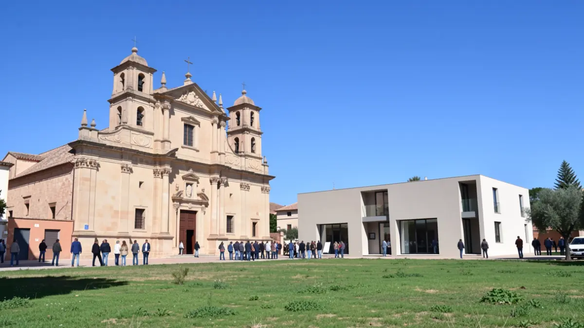 Facade of the Nuestra Señora del Carmen parish in Lucena with the new Cáritas facilities.
