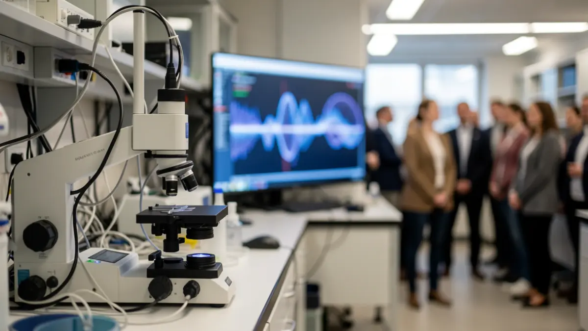 Imagen genérica de un laboratorio de neurociencia con equipamiento avanzado.