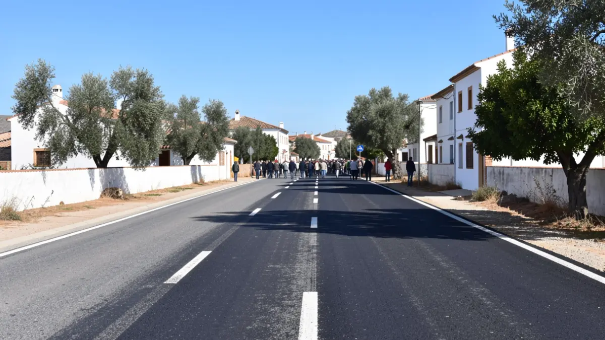 Generic image of a newly repaired rural road in Andalusia.