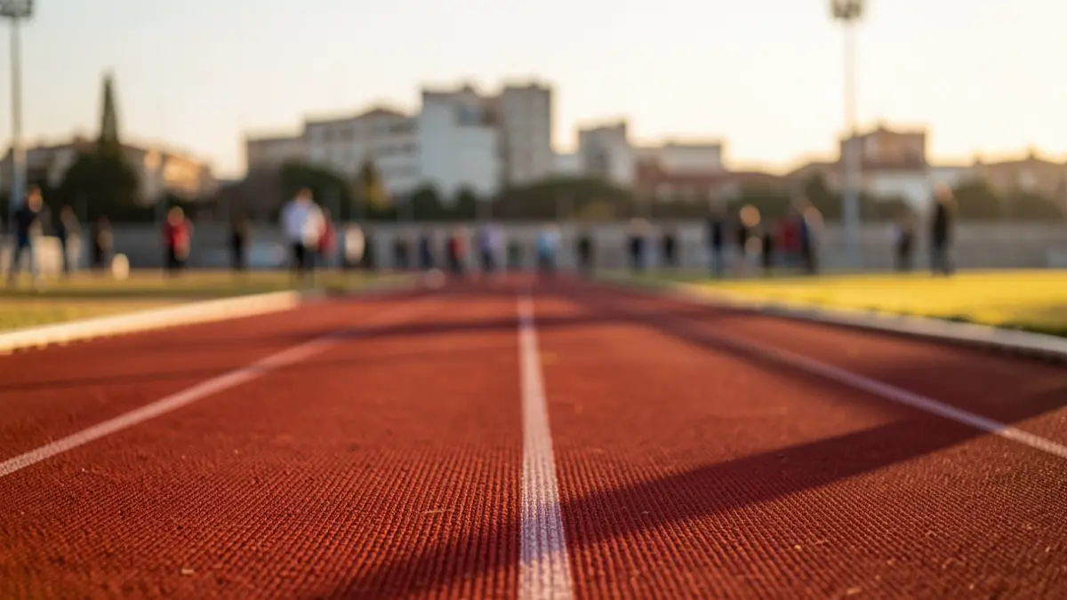 Generic image of a running track at sunset in Jaén.
