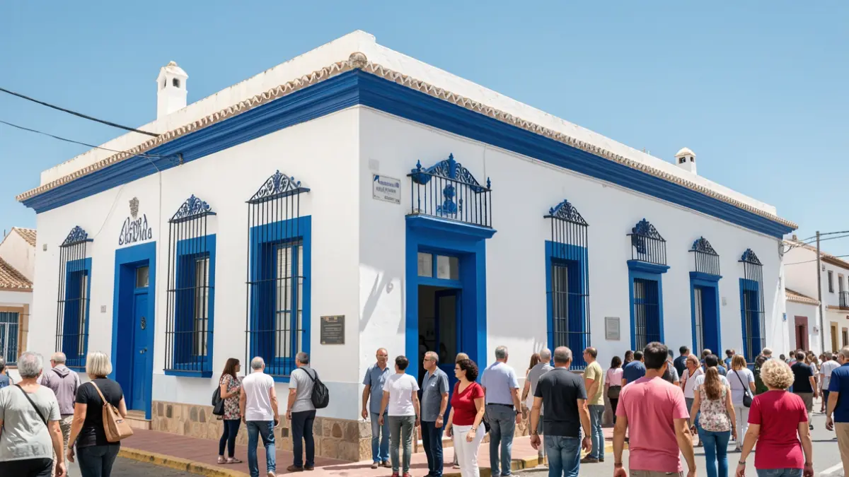 Fachada de un edificio público en Otívar.