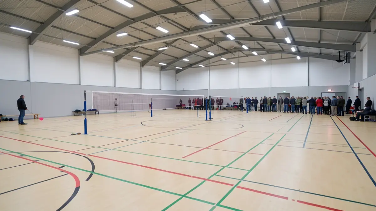 Generic image of a sports hall with badminton courts.