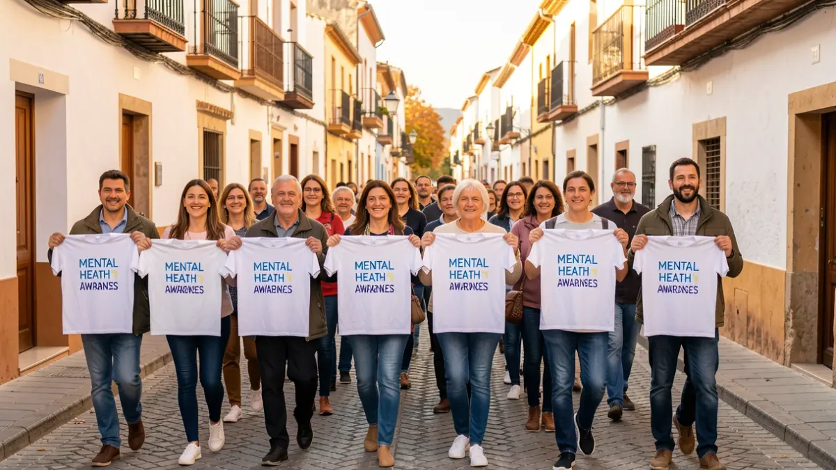 Imagen de personas participando en la Marcha por la Salud Mental en Ronda.