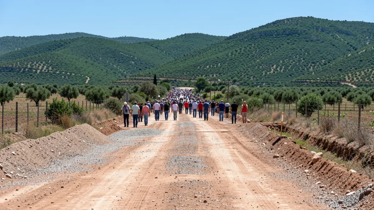 Generic image of a rural road in Salobreña being concreted.