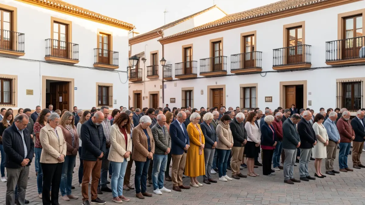 Imagen genérica de un minuto de silencio en una plaza andaluza.