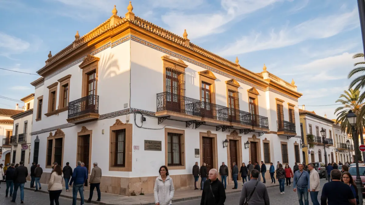 Fachada del Ayuntamiento de Torremolinos en un día soleado.