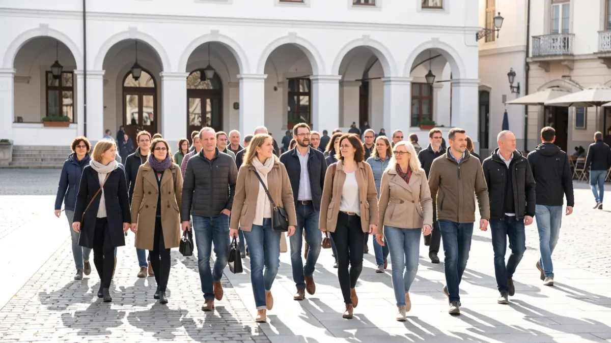 Imagen genérica de personas caminando juntas en un evento comunitario.
